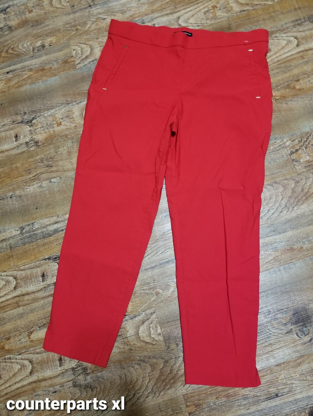 Counterparts Pants XL Red Pull-On Straight Leg Nwotags
